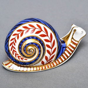 Коллекционное Пресс - Папье, Фарфоровая Статуэтка «УЛИТКА», Royal Crown Derby, Англия, 80-е гг. 