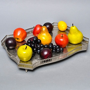 Большой Прямоугольный Сервировочный Металлический Поднос, Silverplate, SHEFFIELD Англия начало ХХ века.