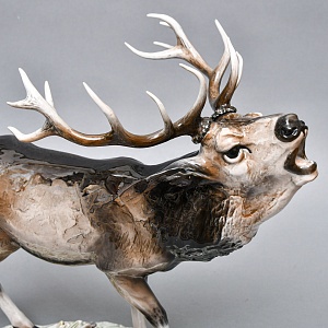 Большая Фарфоровая статуэтка «Благородный ОЛЕНЬ», ROSENTHAL Германия, середина ХХ века. 