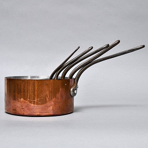 Винтажный Набор - Пять Медных Ковшиков разных размеров Франция, 60 -е годы ХХ века.