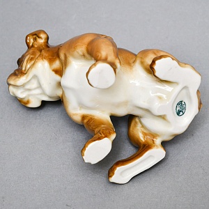 Коллекционная Фарфоровая статуэтка «Cобака. Английский бульдог» Hutschenreuther Германия, середина ХХ века.