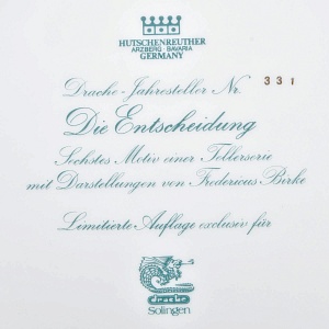 Коллекционное Блюдо - Тарелка «Мифы, сказания. Решающая битва» Фарфор Hutschenreuther Германия. 