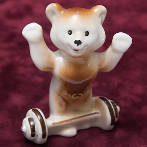 Коллекционный Триптих - Фарфоровые Статуэтки «Мишки - Олимпийцы», СССР Полонне ЗХК. 