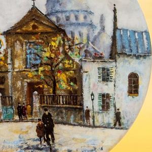 Коллекционная Тарелка «Париж - Базилика Сакре-Кер» Фарфор, Лимож, Limoges, Франция.