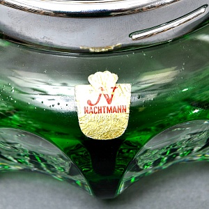 Зелёная Хрустальная Пепельница с механизмом «ЮЛА», NACHTMANN Германия, конец 60-х гг. 