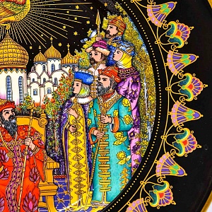 Коллекционная Тарелка «Золотой петушок» из серии «РУССКИЕ СКАЗКИ», Heinrich Villeroy&Boch Германия, 80-е годы ХХ века.