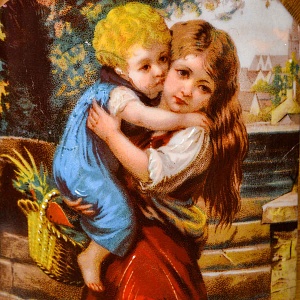 Редкость! Антикварные Парные Фарфоровые Вазы «Мгновения детства», Франция, конец XIX века. 