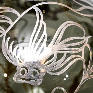 Антикварный Стеклянный кувшин «РЫБКИ», LAUSHE Германия, первая половина ХХ века. 