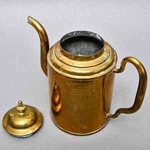 Антикварный Латунный Кофейник - Чайник - Кувшин на 3,5 литра, Франция начало ХХ века.