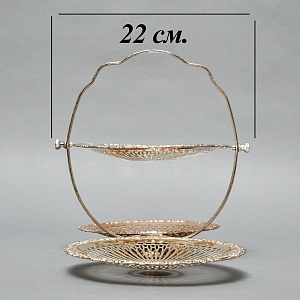 Металлическая Конфетница - Фруктовница «Этажерка» Silverplate, Sheffield Англия, 60-е гг.