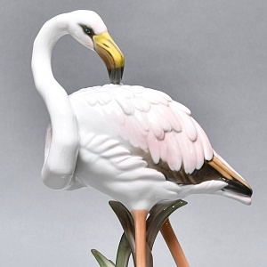 Редкая! Большая Коллекционная Статуэтка «Птица Фламинго», Фарфор ROSENTHAL Германия, 1974 - 1982 годы. 
