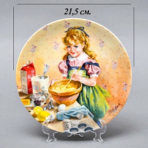 Коллекционная Фарфоровая Тарелка «День девочки Бекки. Приготовление маффинов», RECO США - 1986 год. 