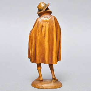 Редкая Антикварная Коллекционная Деревянная статуэтка «Бедный Волынщик», Англия начало ХХ века.