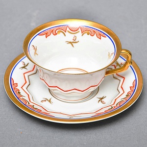 Антикварная Фарфоровая Кофейная пара в стиле Шинуазри, ROSENTHAL Германия, 1891 - 1906 годы. 