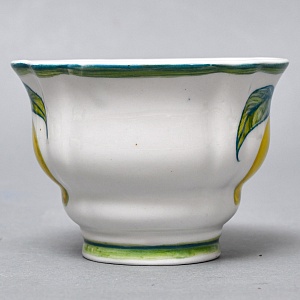 Авторский Чайный сервиз на 4 персоны «Лимоны», фарфор, ручная роспись, Гжель Россия -2000 г..