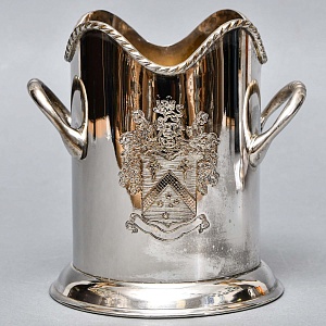 Сервировочная Подставка для Бутылок - Бутылочная передача Silverpalted Металл, SHEFFIELD Англия. 