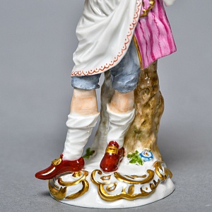 Антикварная Фарфоровая статуэтка «Официант», Мейсен / Meissen Германия, начало ХХ века. 