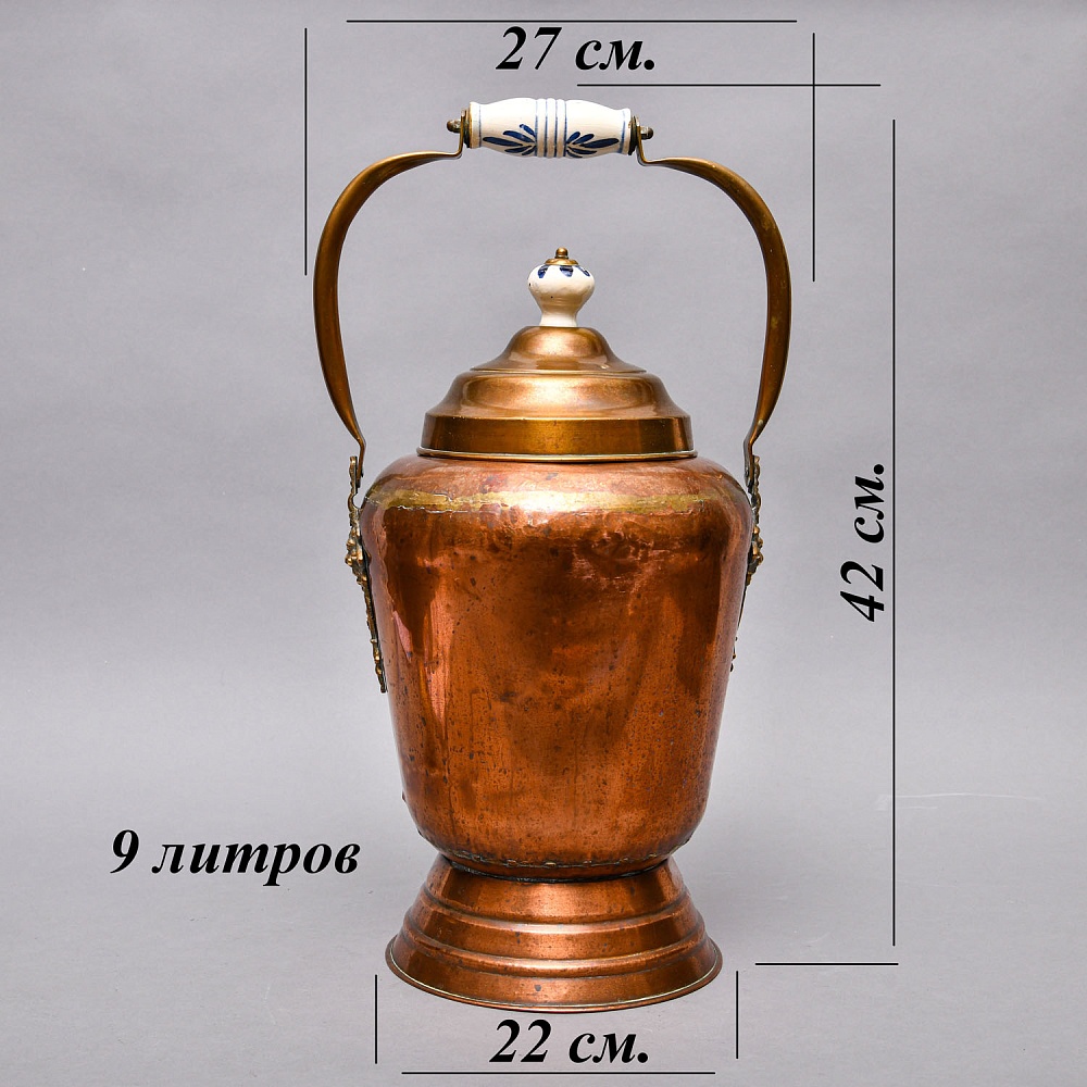 Редкость!!! Старинное Большое Медное Ведро для Угля - Зольник. Англия начало ХХ века.