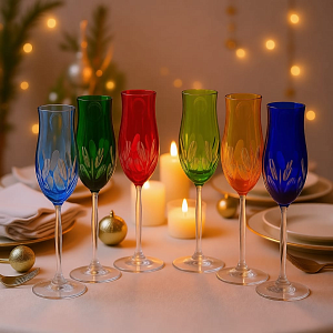 Редкость! Шесть Хрустальных Бокалов для Шампанского Limited Edition, NACHTMANN Германия конец ХХ века.