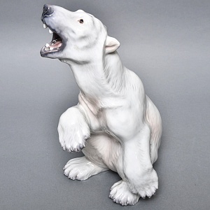 РЕДКОСТЬ! Большая Фарфоровая статуэтка «Белый медведь», Dahl-Jensen Дания, середина ХХ века.