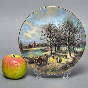 Коллекционная Фарфоровая тарелка «Деревенская дорога», Tirschenreuth Германия - 1988 год. 