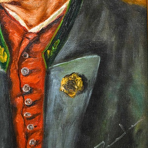 Картина - Портрет «Старый охотник с трубкой», Доска, Масло, Германия -1967 год.