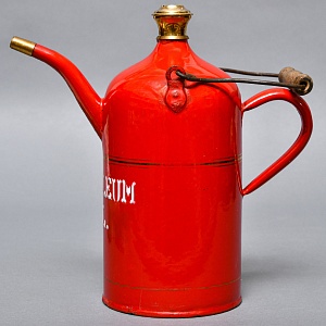 Антикварная Канистра для бензина - Эмалированный Бидон на 2 литра, Германия начало ХХ века.