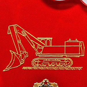 Настольный Сувенир - Памятный Подарок - «Экскаватор - Трудовая Слава» Оргстекло - СССР - 80 гг. 