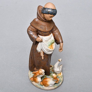 Коллекционная Фарфоровая статуэтка «Юный монах и его паства», Lladro серия Грес, Испания. 
