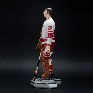 Большая Коллекционная Авторская Статуэтка «Хоккеист СССР – Владислав Третьяк №20», фарфор, Россия. 