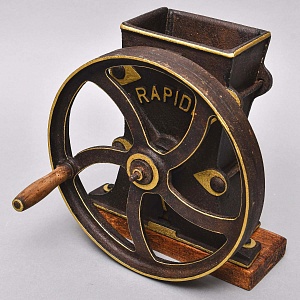 Большая Антикварная Чугунная Ручная Механическая Мельница №5, RAPIDE Германия начало ХХ века. 