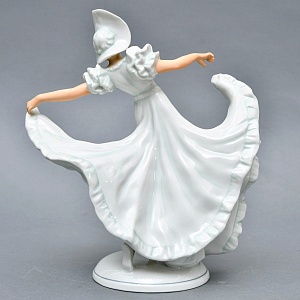  Коллекционная Фарфоровая статуэтка «Танцовщица в пышном платье», Schau Bach Kunst Германия.