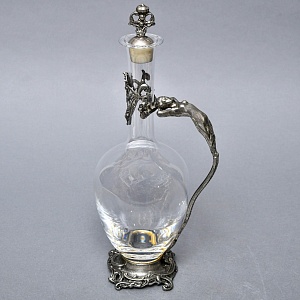 Роскошный Старинный Хрустальный Графин - Декантер в стиле Модерн, Франция первая половина ХХ века.