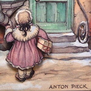 Объемная Картина - Панно в технике 3D декупаж «У витрины магазина», 70-е годы ХХ века.