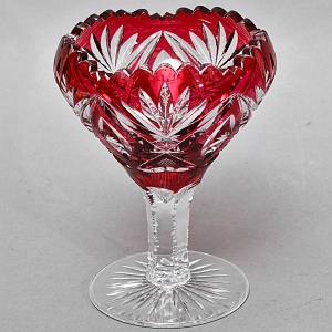 Ваза - Конфетница Красного Хрусталя VAL SAINT LAMBERT (Вал Сант Ламберт) Бельгия, конец 60-х гг.
