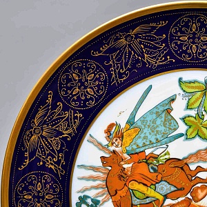 Коллекционное Блюдо - Тарелка «Мифы, сказания. Курьер Чингисхана» Фарфор Hutschenreuther Германия. 