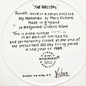 Коллекционная Фарфоровая тарелка «Детство. Две юные балерины», Wedgwood Англия - 1983 год. 