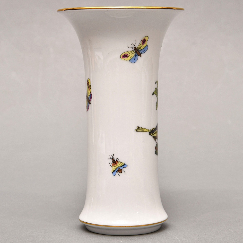 Небольшая Коллекционная Ваза для цветов «ROTHSHILD BIRDS», Фарфор Herend Венгрия.