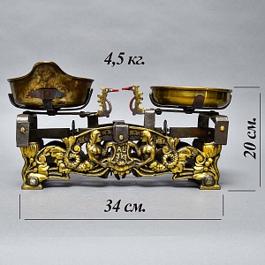 Редкость! Антикварные Чугунные Кухонные Весы на 3 кг., Варшава, Польша-1925 год.