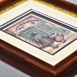 Объемная Картина - Панно в технике 3D декупаж «У витрины магазина», 70-е годы ХХ века.