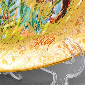 Авторская Фарфоровая Тарелка - Блюдо «Мистер Обата» Gold, Rosenthal Германия, 1974 - 1982 год. 