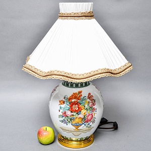 Настольная Электрическая Лампа - Светильник «Цветущий Сад» Фарфор Kaiser, Германия 80 -е годы ХХ века. 