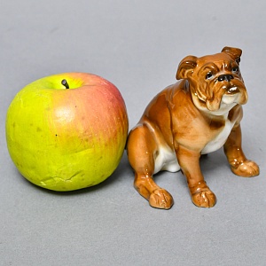 Коллекционная Фарфоровая статуэтка «Cобака. Английский бульдог» Hutschenreuther Германия, середина ХХ века.