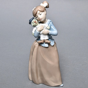 Коллекционная Фарфоровая статуэтка «Девочка с клоуном», Nao by Lladro Испания, 80-е гг. 