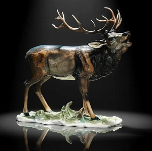 Редкость! Большая Фарфоровая статуэтка «ОЛЕНЬ», ROSENTHAL Германия, 1946 - 1949 годы. 