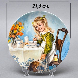 Коллекционная Фарфоровая Тарелка «День девочки Бекки. Завтрак», RECO США - 1986 год. 