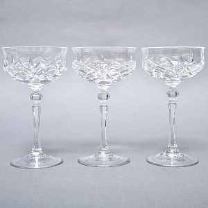 Редкость! Хрустальные Креманки - Фужеры для Шампанского WMF Cristal Cabinet, Германия конец 60-х гг.