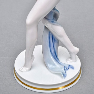Антикварная Фарфоровая статуэтка «Обнаженная с шарфом», ROSENTHAL Германия - 1924 год. 