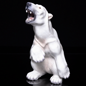 РЕДКОСТЬ! Большая Фарфоровая статуэтка «Белый медведь», Dahl-Jensen Дания, середина ХХ века.