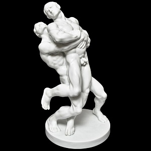Редкость! Большая Фарфоровая статуэтка «Cпортсмены. БОРЦЫ», HEREND Венгрия, середина ХХ века.